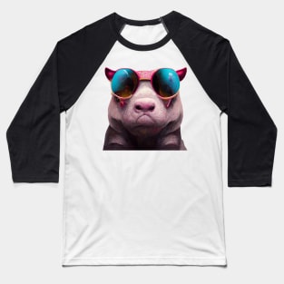 creature,photorealistic scary pig with pierced nose and sunglasses 8k Baseball T-Shirt